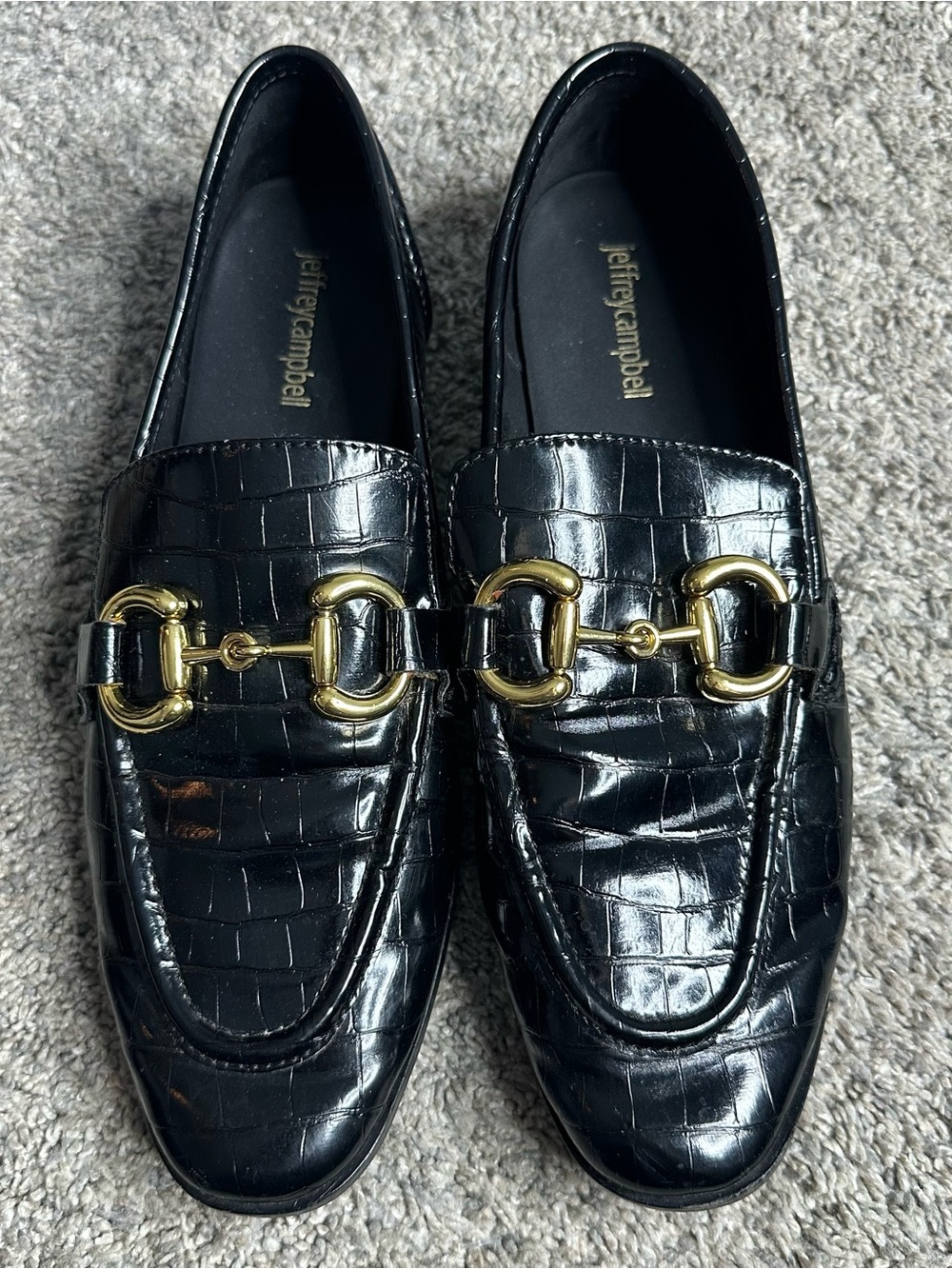 Jeffrey Campbell Velviteen loafers 9.5 black horsebit quiet luxury slip on - Picture 2 of 14